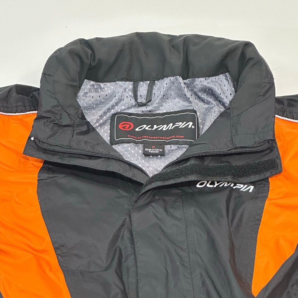Olympia‎ Men's Motorcycle Jacket Black Orange Water-Resistant, Size P/S